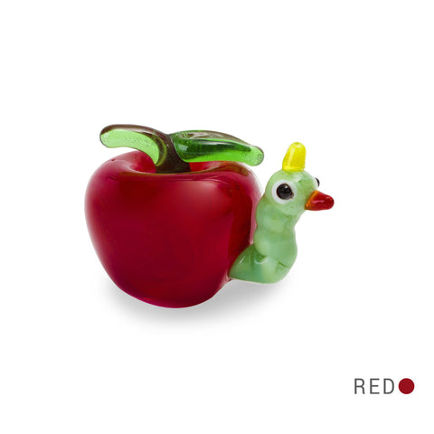 EAT the worm in apple (in Tynies Collector's Frame) Miniature glass figurines 